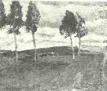 Silnice v Kameni�k�ch, rok 1904, olej, dole dvakr�t podeps�no:"A. Slav��ek A. Slav��ek"