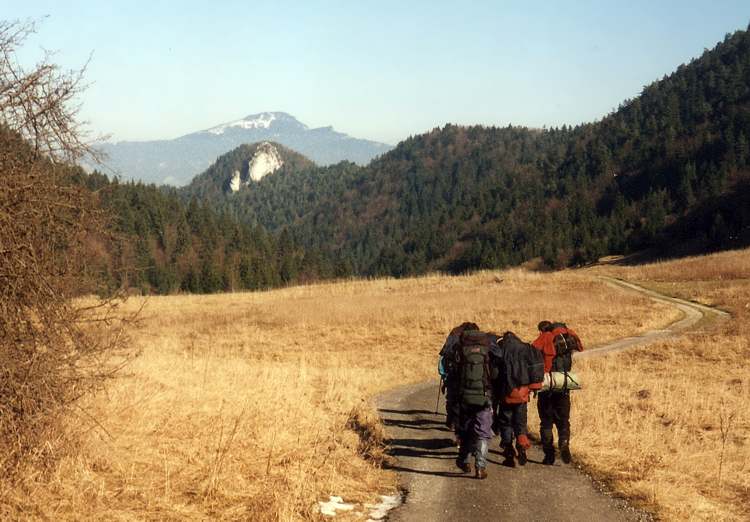 P�echod Velk� Fatry, �nor 2001 - Sestup do Ru�omberka, na obzoru Velk� Cho�
