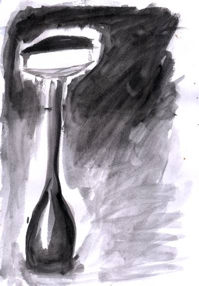 Lampa. Sv�� d�lko, co�? Snad pon�kud tmav�. A mo�n� kapku domatlan�. Celkov� pak siln� prohnusn�l�, �ekl bych. Av�ak pov�imn�te si mistrovsk�ho zn�zorn�n� let�c�ch kom�r� a m�r - to jsou ty te�ky pobl� prav�ho okraje obrazu.