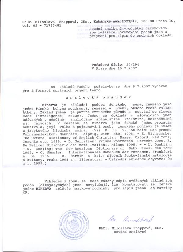 Znaleck� posudek za �est stovek